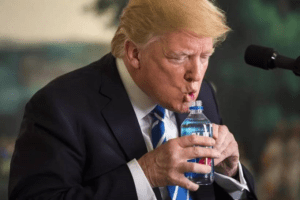 Donal Trum Drinking Water