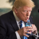 Donal Trum Drinking Water